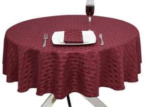 Zara Burgundy Round Tablecloth