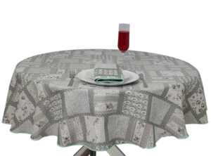 Green Patchwork Round Tablecloth