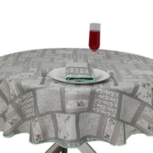 Green Patchwork Round Tablecloth