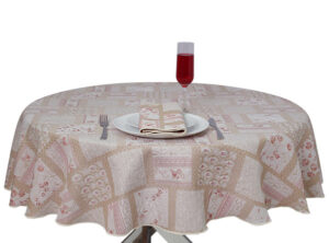 Pink Patchwork Round Tablecloth