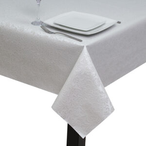 White Damask PVC Tablecloth