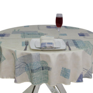 Retro Shapes Round Tablecloth
