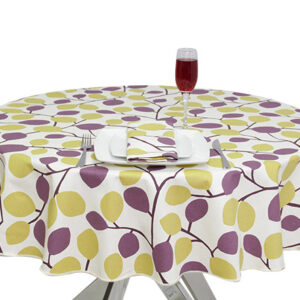 100% Cotton Autumn Leaf Round Tablecloth
