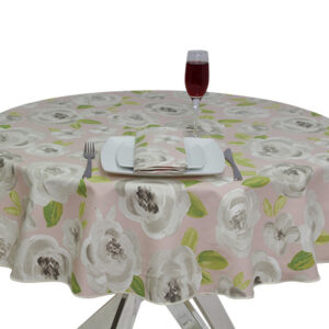 100% Cotton Rose Garden Round Tablecloth