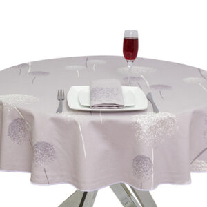 100% Cotton Lilac Dandelion Round tablecloth