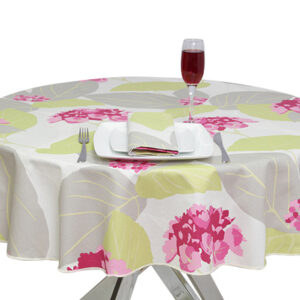 100% Cotton Pink Carnation Round Tablecloth