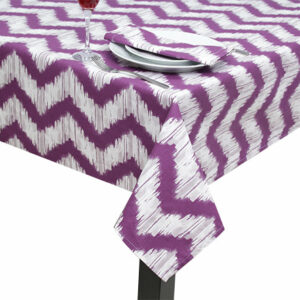 Purple Zig Zag Square Tablecloth