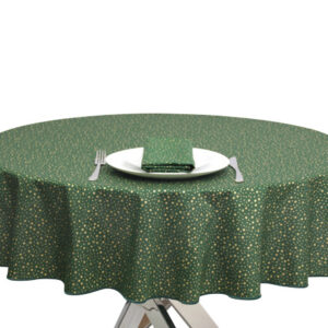 Christmas Star Bottle Green Round Tablecloth