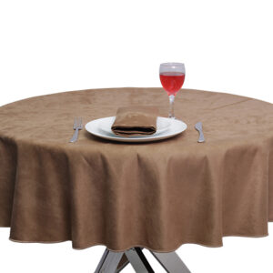 Suedette Coffe Round Tablecloth