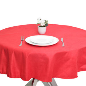 Suedette Round Tablecloths Red