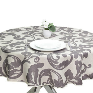 Victorian Linen Round Tablecloths Grey